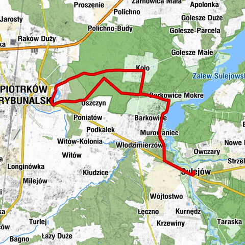 Sulejów - Zacisze - Róża Wiatrów - Piotrków Trybunalski