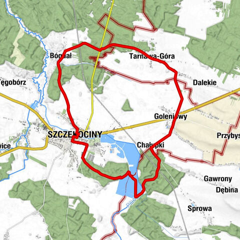 Szczekociny - Czarny Las - Kaplica Matki Boskiej Różańcowej w w Tarnawej Górze - Kościół pw. Świętego Bartłomieja Apostoła w Szczekocinach