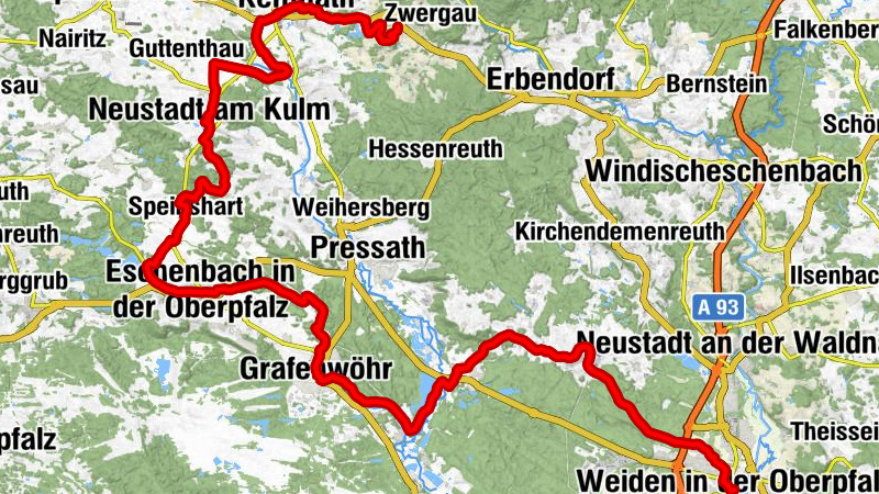 Waldeck - Schloßberg - Kleiner Kulm - Weiden in der Oberpfalz