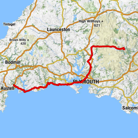 St Blazey - Fowey Church (St Fimbarrus) - Downderry Methodist Church - Locks Gate Cross