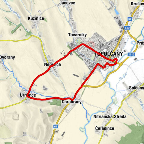 Topoľčany - Chrabrany - Kľačany - Urmince