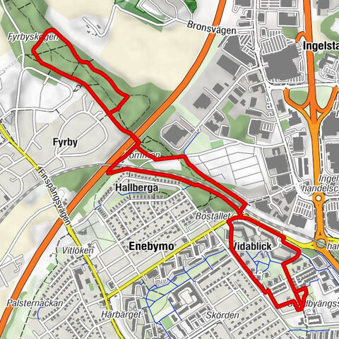 Norrköping - Vidablick - Hallberga - Enebymo