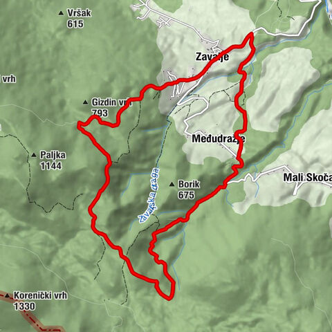 Zavalje - Međudražje - Crno vrelo - Planinarski dom "Plješevica"