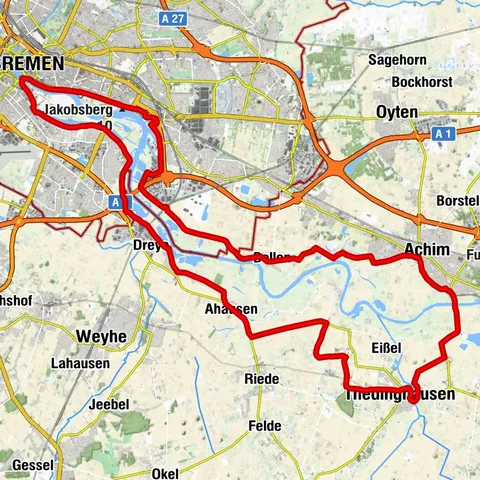 Weser-Radweg Rundtour: Achim-Bremen