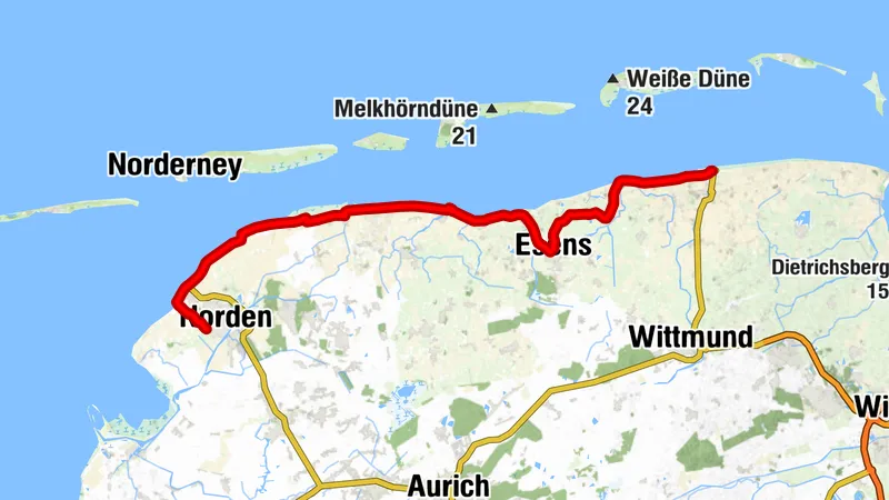 Nordseeküsten-Radweg Etappe 04 - Norden bis Harlesiel