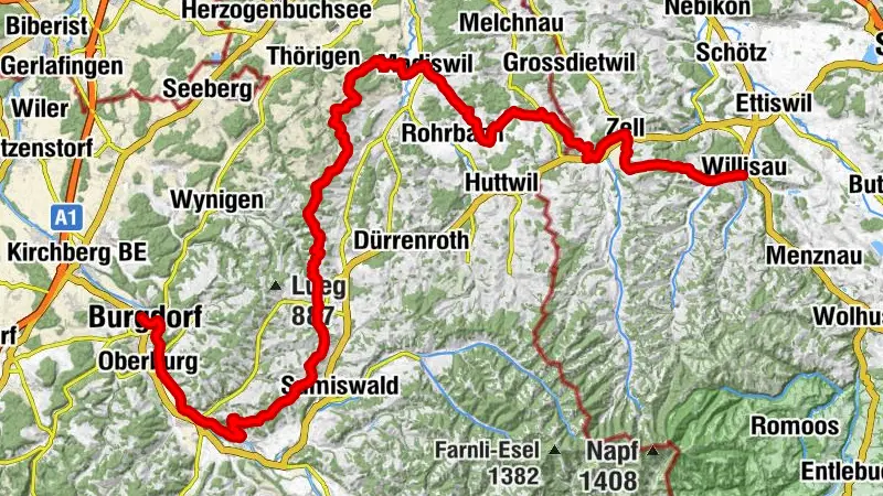 Willisau - Burgdorf: Der Herzroute Klassiker (SchweizMobil Route 99)
