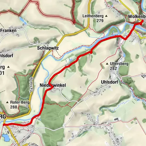 Lutherweg Sachsen von Wolkenburg nach Waldenburg
