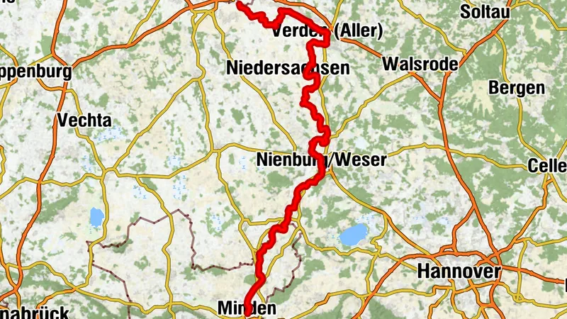 Weser-Radweg  Hauptroute