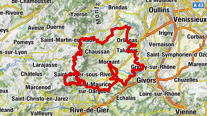 MTB route 170 - The Great Tour of the Pays Mornantais