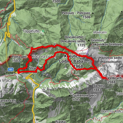Loibler Baba 1969m + Hochturm 2088m