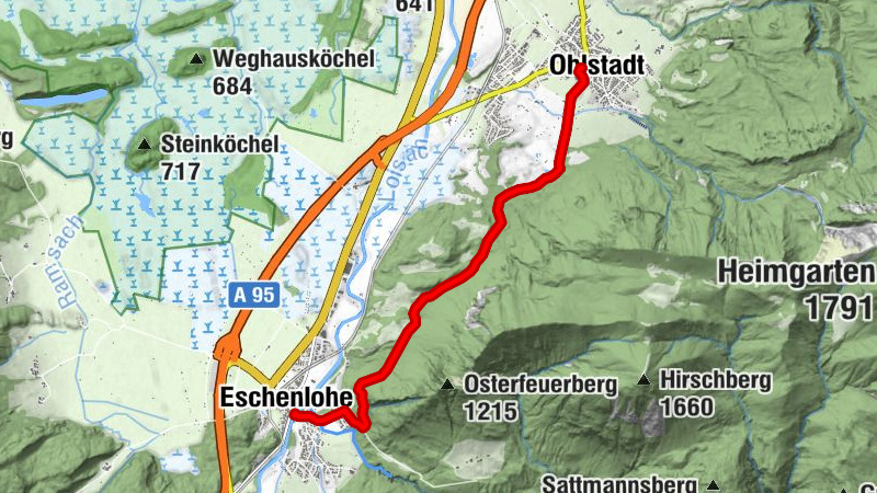 Nach Ohlstadt über oberen Heubergweg