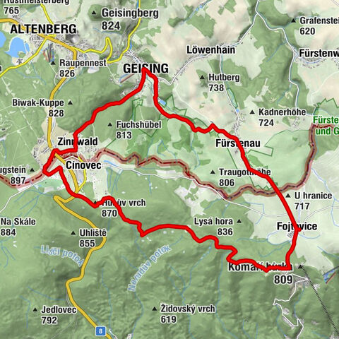 RR ERZ T05 Via Mückentürmchen to Zinnwald