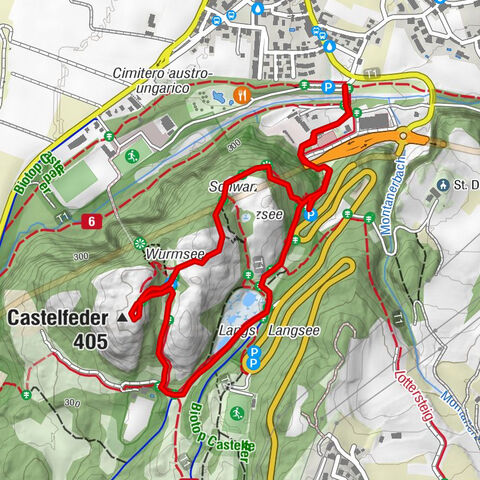 Auf den Hügel Castelfeder