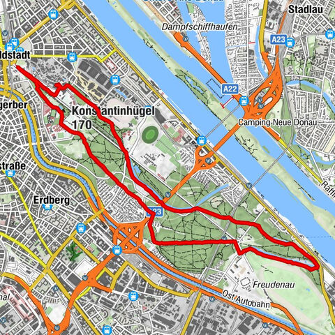 Stadtwanderweg 9 - Prater / lt. Beschilderung
