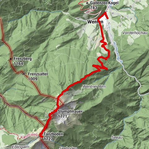 Hollenstein Stupfmauer Voralpe Tanzboden retour 20.08.2016