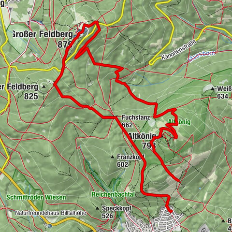 Falkenstein -> Altkönig -> Feldberg -> Falkenstein